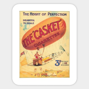 The "Casket" Cigarettes - Delightful to Inhale - Vintage Advertising Poster Design Sticker